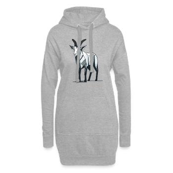 Minimalistische Ziege - Hoodie-Kleid - Grau meliert - Vorne