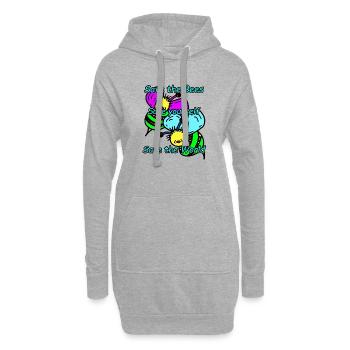 Abeilles - Sweat-shirt à capuche long Femme - gris chiné - Devant
