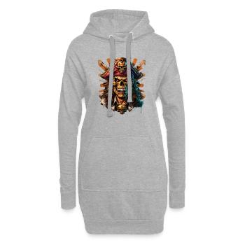 Pirate - Sweat-shirt à capuche long Femme - gris chiné - Devant