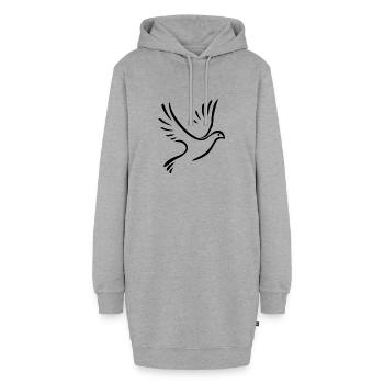Colombe de la paix - Sweat-shirt à capuche long Femme - gris chiné - Devant