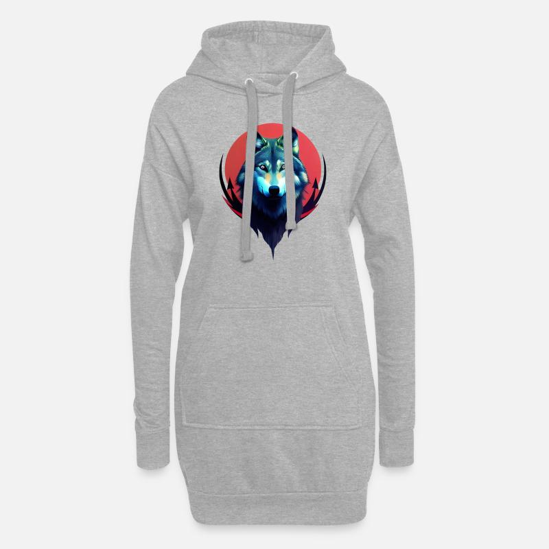 Wolf - Hoodie-Kleid - Grau meliert