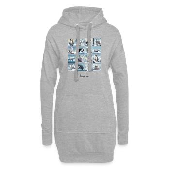 Aimez-nous Collage 5 - Sweat-shirt à capuche long Femme - gris chiné - Devant