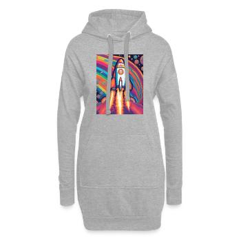 Bitcoin to the moon - Hoodie-Kleid - Grau meliert - Vorne