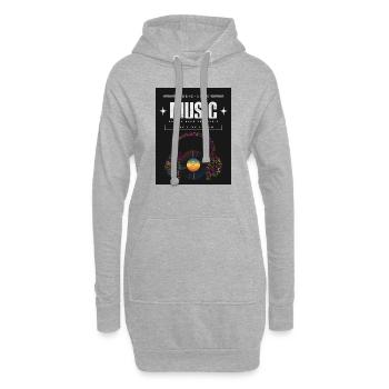 LIEBE ZUR MUSIK 12 - Hoodie-Kleid - Grau meliert - Vorne