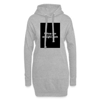 la typographie représente l’inscription - Sweat-shirt à capuche long Femme - gris chiné - Devant