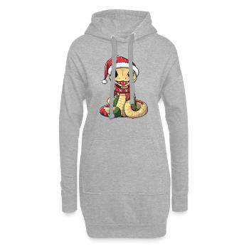 Schlange Kobra Weihnachten - Hoodie-Kleid - Grau meliert - Vorne