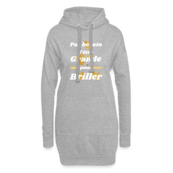 Pas besoin d'être grande pour briller - Sweat-shirt à capuche long Femme - gris chiné - Devant