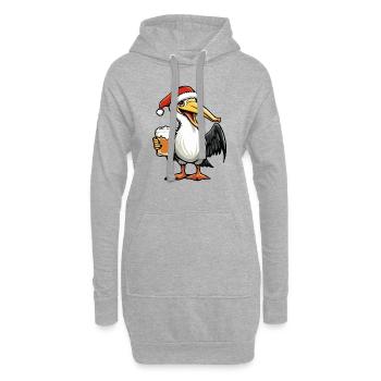 Pelikan Vogel Weihnachten Bier - Hoodie-Kleid - Grau meliert - Vorne