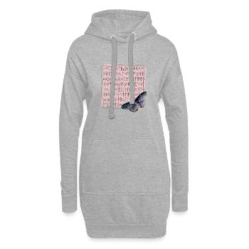 Nordic runes and a moth - Hoodie-Kleid - Grau meliert - Vorne
