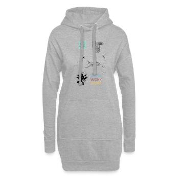 Arbeit vs. Urlaub - Hoodie-Kleid - Grau meliert - Vorne