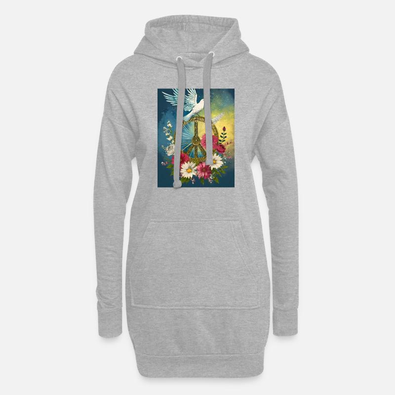 Frieden - Hoodie-Kleid - Grau meliert