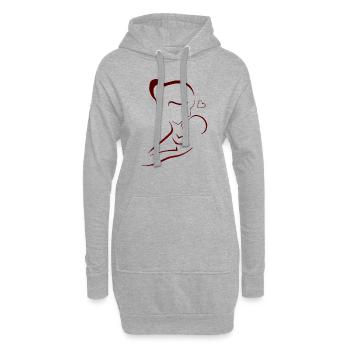 Mama liebt dich Mama Blumen Frauen Valentinstag - Hoodie-Kleid - Grau meliert - Vorne