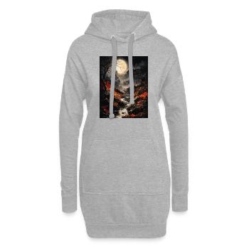 Magische Mondlandschaft - Hoodie-Kleid - Grau meliert - Vorne