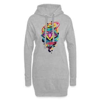 Beau et drôle Graffiti Fox Animal Design - Sweat-shirt à capuche long Femme - gris chiné - Devant