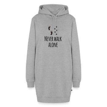 never walk alone - Hoodie-Kleid - Grau meliert - Vorne