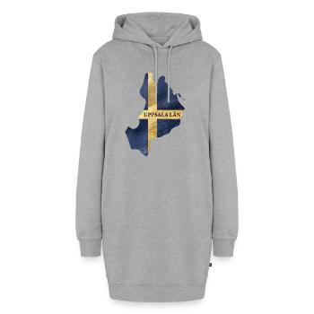 SUÈDE UPPSALA LÄN - Sweat-shirt à capuche long Femme - gris chiné - Devant