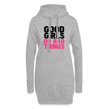 bonnes filles font de mauvaises choses - Sweat-shirt à capuche long Femme - gris chiné - Devant
