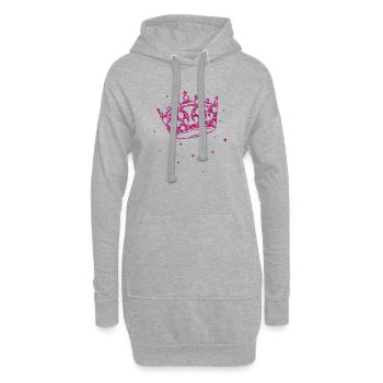 Couronne de princesses avec des paillettes - Sweat-shirt à capuche long Femme - gris chiné - Devant