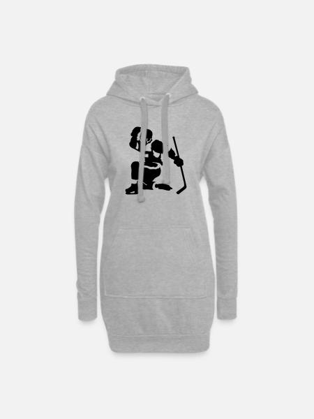 Eishockey goal - Hoodie-Kleid - Grau meliert