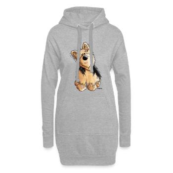 Yorkshire Terrier - Chien - Sweat-shirt à capuche long Femme - gris chiné - Devant