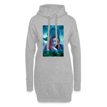 H Artwork Fantastique Affiche Gothique Sirène - Sweat-shirt à capuche long Femme - gris chiné - Devant