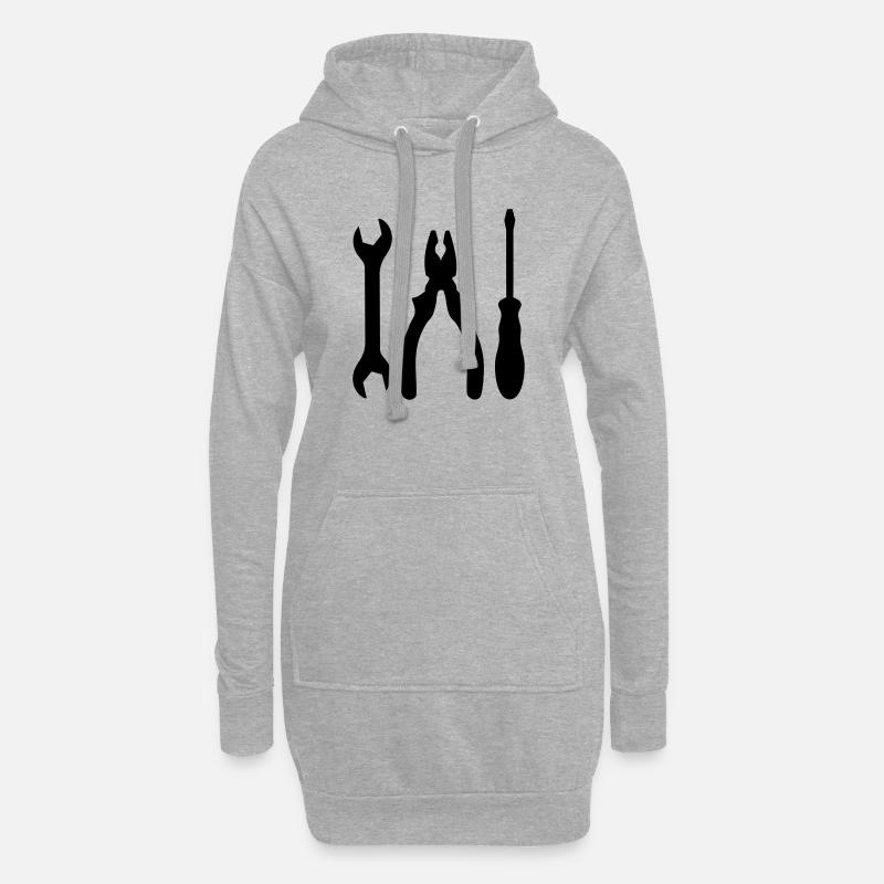 outils - Sweat-shirt à capuche long Femme - gris chiné