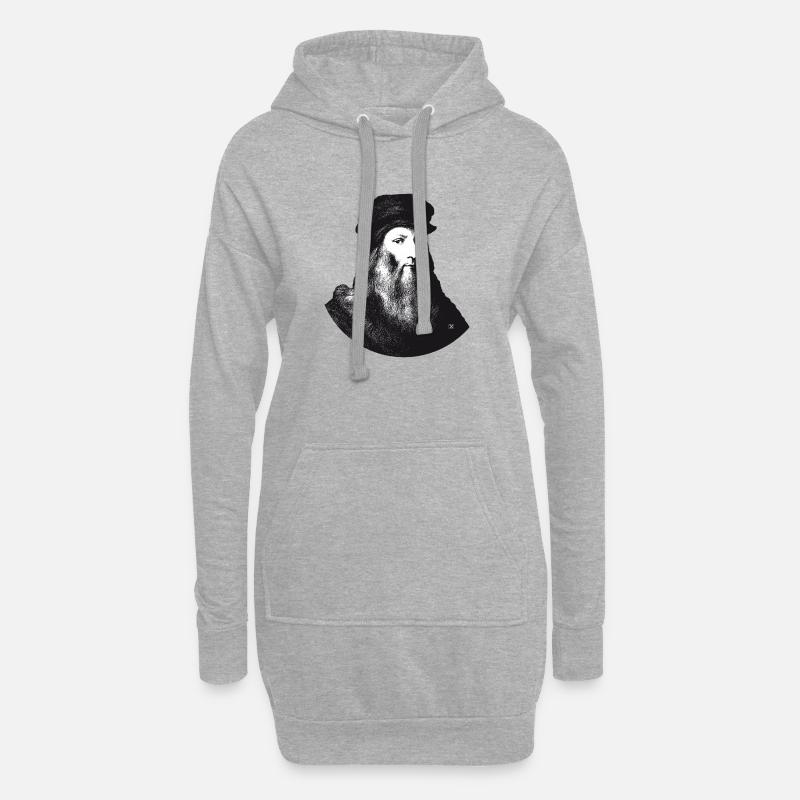 Leonardo Da Vinci - Hoodie-Kleid - Grau meliert