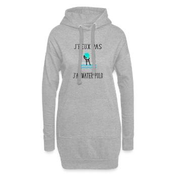 j' peux pas j'ai water-polo - Sweat-shirt à capuche long Femme - gris chiné - Devant