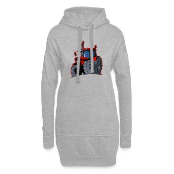 Boîtier 0856 bordure rouge - Sweat-shirt à capuche long Femme - gris chiné - Devant