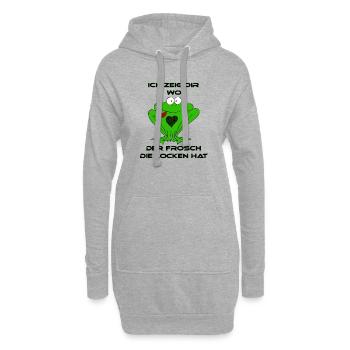 Ich zeig Dir wo der Frosch die Locken hat - Hoodie-Kleid - Grau meliert - Vorne