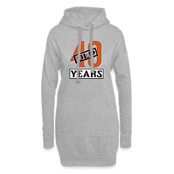 40 years old forty birthday - Hoodie-Kleid - Grau meliert - Vorne
