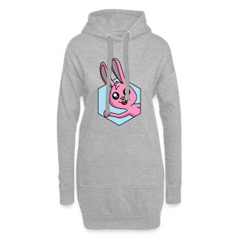 Pouce levé pour le lapin - Sweat-shirt à capuche long Femme - gris chiné - Devant