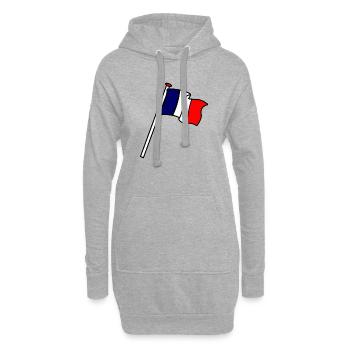 Flagge: France Flags FR - Hoodie-Kleid - Grau meliert - Vorne