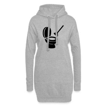 Toilette mit Entblocker - Hoodie-Kleid - Grau meliert - Vorne