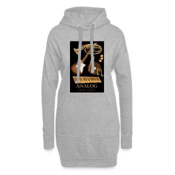 Analog Musik Instrumente - Hoodie-Kleid - Grau meliert - Vorne