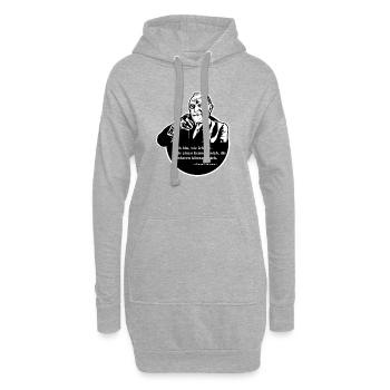 Zitat Konrad Adenauer: Ich bin wie ich bin - Hoodie-Kleid - Grau meliert - Vorne