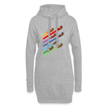 Lustige Renn Schnecken - Hoodie-Kleid - Grau meliert - Vorne