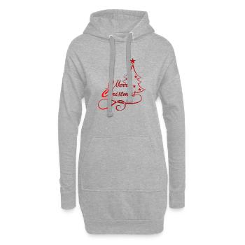 Arbre de Noël festif Silhouette Print - Sweat-shirt à capuche long Femme - gris chiné - Devant