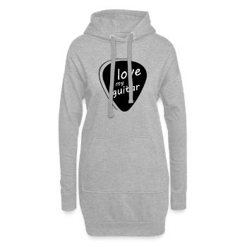 i love guitar gitarre plektrum picking symbol icon - Hoodie-Kleid - Grau meliert - Vorne