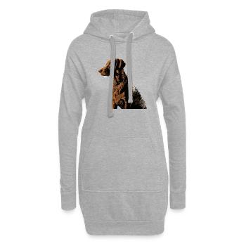 Chien - Sweat-shirt à capuche long Femme - gris chiné - Devant