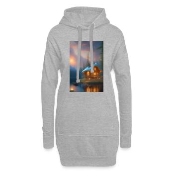 Charmante Hütte am See - Hoodie-Kleid - Grau meliert - Vorne