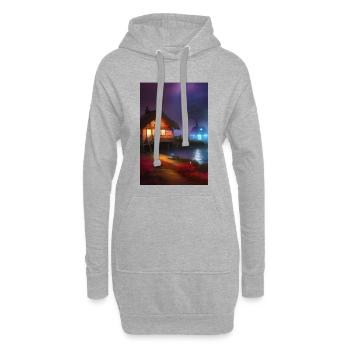 Charmante Hütte am See - Hoodie-Kleid - Grau meliert - Vorne