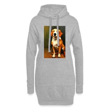 Hunde Bild - Hoodie-Kleid - Grau meliert - Vorne