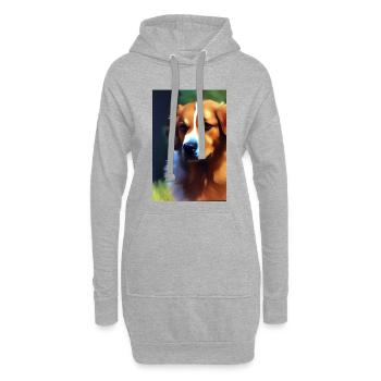 Hunde Bild - Hoodie-Kleid - Grau meliert - Vorne