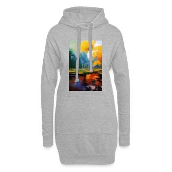 Kunst Malerei - Hoodie-Kleid - Grau meliert - Vorne