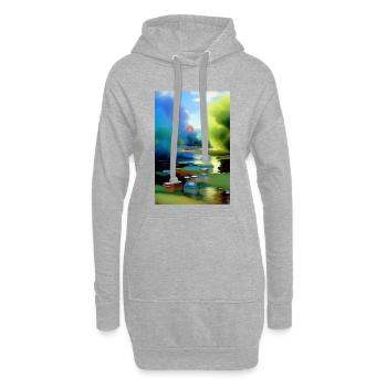Abstrakte Muster und Formen - Hoodie-Kleid - Grau meliert - Vorne