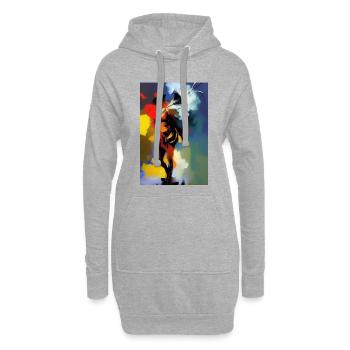 Abstrakte Kunst - Hoodie-Kleid - Grau meliert - Vorne