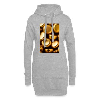 Pièces d’or - Sweat-shirt à capuche long Femme - gris chiné - Devant