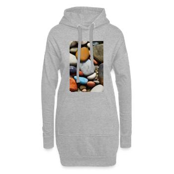 Bunte Steine - Hoodie-Kleid - Grau meliert - Vorne