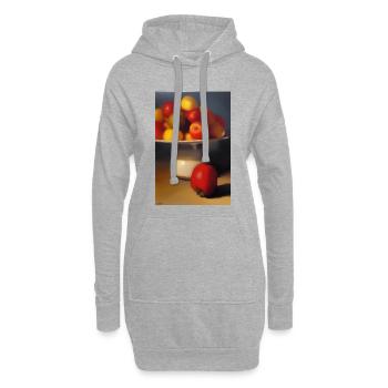 Fruit - Sweat-shirt à capuche long Femme - gris chiné - Devant